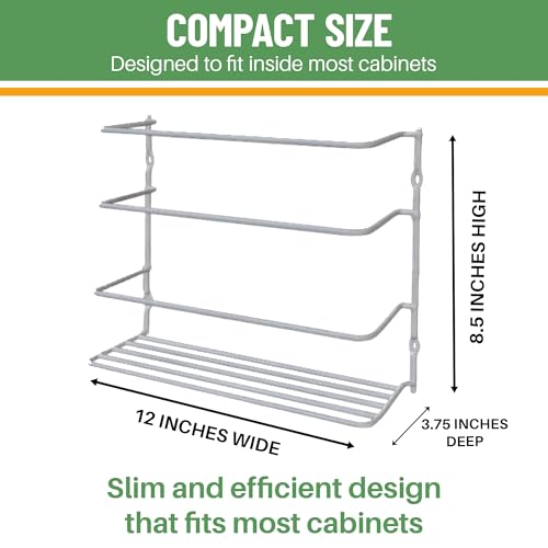 Evelots Kitchen Wrap Organizer - 2 Pack - Hold up to 4 Plastic, Foil, Paper, Wax - Cabinet Door, Wall Rack Basket - Sandwich, Freezer, Food Bag Storage - Laundry Supplies - Plastic Coated Metal - color: White, size: 2 Pack