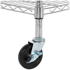 Amazon Basics 5-Shelf Adjustable, Heavy Duty Storage Shelving Unit on 4" Wheel Casters, Easy to Move Portable Wire Shelving, No Tools Needed for Easy Assembly, 30" x 14" x 64.8", Chrome - color: Chrome
