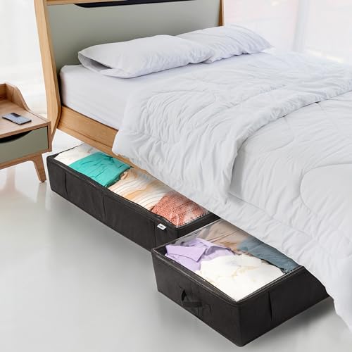 StorageExpert Closet Organizers and Storage - Maximize Space with Under Bed Storage Containers & Clothes Storage - Ideal Closet Organizer, Toy Storage Organizer & Underbed Storage (Black, 2 Pack) - color: Black, size: 2 Pack