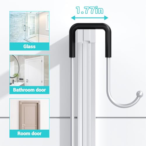 Aitatty Over the Door Hanging Shower Caddy: Rustproof Hanging Organizer over the Door - No Drilling Bathroom Rack for Inside Shower Chrome - color: Chrome