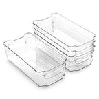 BINO | Stackable Storage Bins, Medium - 4 Pack | The Stacker Collection | Clear Plastic Storage Bins | Organization and Storage Containers for Pantry & Fridge | Multi-Use Organizer Bins | BPA-Free - size: 4PK - Medium