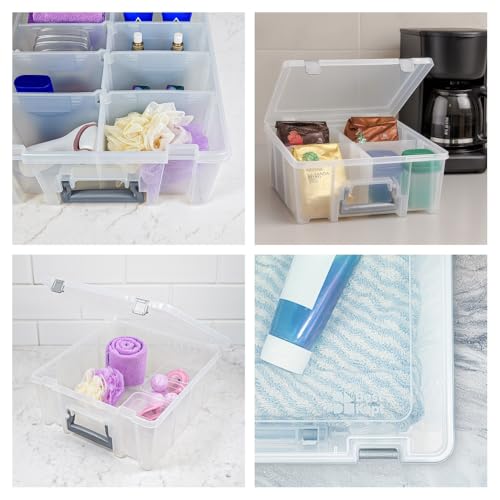 Best Kept Super Satchel Double Deep Compartment Box - Art Storage with 8 Removable Compartments | Smart Closure for Craft Supplies, Home & Office Improvement - style: 8 Removable Dividers Only