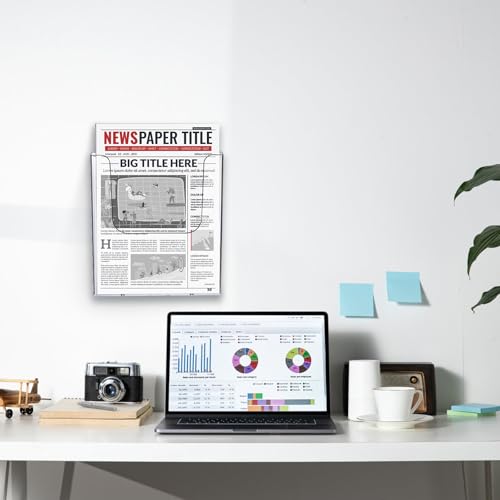 Suwimut 3 Pack Acrylic Brochure Holder, 8.5 x 11 Inch Brochure Holder Wall Mount, Clear Literature Organizer Pamphlet Flyer Display Plastic Magazine Holders for Wall