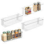 iDesign Adhesive Organizer Bin - Damage-Free Hanging for Kitchen, Bathroom, or Office - Set of 4 - Clear - style: Pack of 4