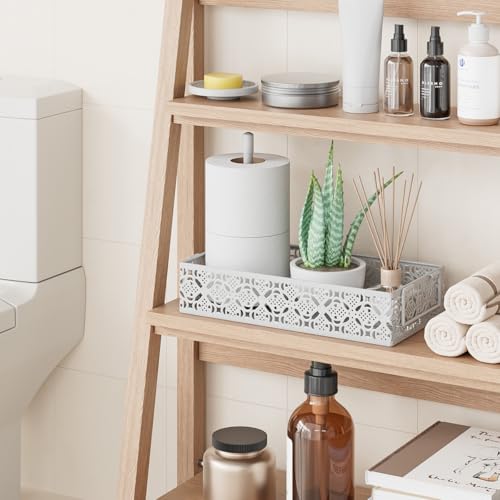 Toilet Tank Topper Paper Basket - White Bathroom Basket Decor Box with Magnetic Paper Towel Holder for Organizing - color: White