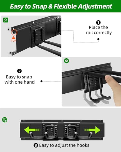 PIYILO 64 inches Garage Tool Organizer Wall Mount, Garden Tool Organizer Rack Heavy Duty, Hanging Storage Organization Racks Holder with 10 Hooks, for Lawn Tools, Shovel, Shed - size: 64 inch 10-Hook