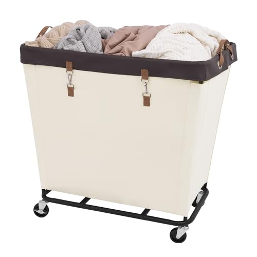 StorageWorks 320L Laundry Basket with Wheels, Extra Large Rolling Hampers for Clothing Organizer, Dirty Clothes Basket for Hotel, Home, Closet, Dorm, Beige - color: Beige, size: 320L
