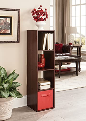 ClosetMaid Cubeicals 4 Cube Storage Shelf Organizer Bookshelf, Stackable, Vertical or Horizontal, Easy Assembly, Wood, Dark Cherry Finish - color: Dark Cherry, size: 4-Cube
