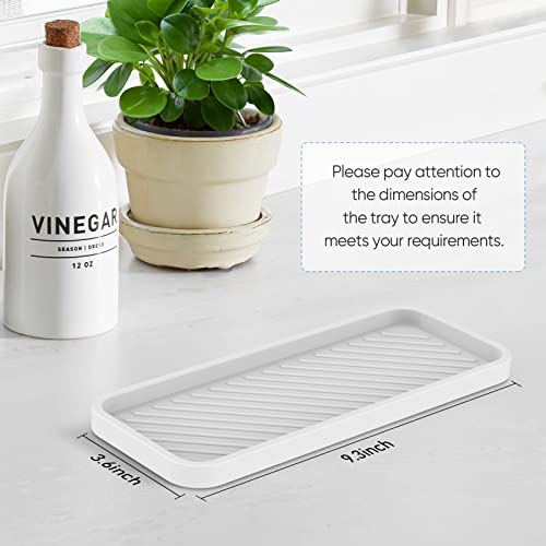 EG-SIPRO Kitchen Sink Organizer Tray,Sponge Holder for Kitchen Sink Bathroom Counter Tray Sponge Caddy Silicone Soap Holder for Soap dispenser, Bottle, Dishwashing Accessories(2-pack) - color: Whwh, size: 9×3.7inch
