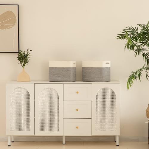 OIAHOMY Storage baskets for Shelf, Toy Storage Basket, Collapsible Storage Bins, Blanket Basket Living Room, Closet Storage for Bedroom, 15 x 9.8 x 11.8 Inches-Pack of 2-Grey, FSB-H-P-01 - color: Grey, size: 15" x 9.8" x 11.8"