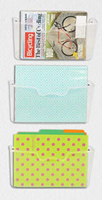 Simple Houseware Clear Single Pocket Wall Mount for Hanging File Holder, 3 Packs - color: Clear, size: 3 Pack
