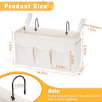 Lilithye Bedside Caddy Organizer with Fixed Straps and Water Bottle Holder for Home, College Dorm, Hospital, Crib and Bunk Bed (2pcs White) - color: 2pcs White