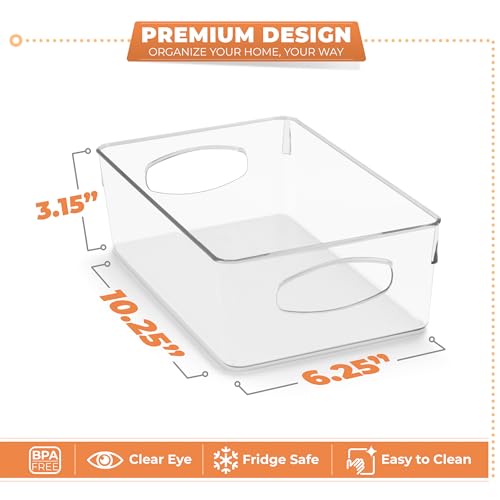 Sorbus Medium Clear Plastic Storage Bins for Organizing, 10 Pack Clear Organizer Bins with Handles Plastic Storage Bins for Closet, Pantry, Fridge, Medicine Cabinet Organizer, Shelves, Freezer, Drawer - size: Medium, style: 10 Pack