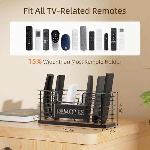 Remote Control Holder, 7-Slot TV Remote Holder Wall Mount, Universal Remote Caddy Large Size Design for Wall Table Living Room Bedroom, Black - color: Black-7 Slot