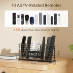 Remote Control Holder, 7-Slot TV Remote Holder Wall Mount, Universal Remote Caddy Large Size Design for Wall Table Living Room Bedroom, Black - color: Black-7 Slot