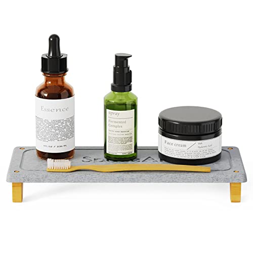 SpaceAid DryingNeat Sink Organizer, Instant Dry Sink Caddy Organizers, Kitchen Sponge Soap Holder Dispenser, Countertop Fast Drying Rack (Bamboo Feet, Gray) - color: Gray