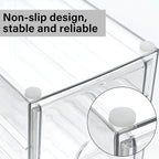 Prsildan Acrylic Drawer Makeup Organizer with 10 Drawers, Set of 2 Office Desk Organizers Accessories, Clear Stackable Storage Drawers for Vanity, Countertop, Craft, Jewelry, Art Supply Organization - style: 10 Drawers