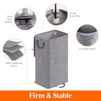 Lifewit Single Laundry Hamper with Lid and Removable Laundry Bags, Large Collapsible 1 Dividers Dirty Clothes Basket with Handles for Bedroom Laundry Room Closet Bathroom College, 100L Gray - color: Gray, size: 100L