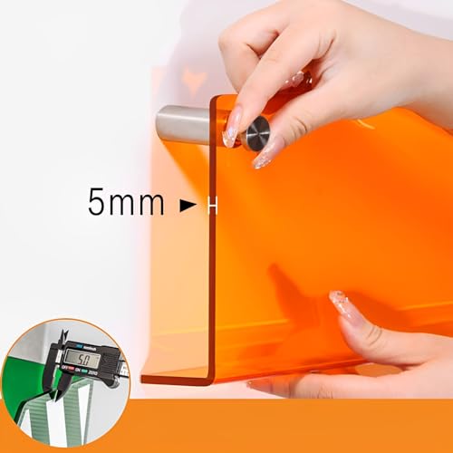 ROYALITA 2-Pack Acrylic Magazine Holder Brochure Holder, 17" Record Holder Magazine Rack, Fashion Hanging Bookshelf Literature Storage Rack for Waiting Room, Living Room, Office, Orange 17 Inch - color: Orange, size: 17 Inch
