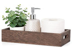 Mkono Bathroom Basket Wood Toilet Paper Storage Basket with Handle for Organizing, Farmhouse Tank Topper Tray, Rustic Home Decor for Shelf, Countertop, Bedroom, Livingroom, Kitchen, Brown