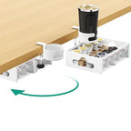 CABTE Desk Cup Holder with Drawer Organizer, Anti-Spill Clip-On Table Cup Hook with 360° Rotation Hidden Storage Box for Office Home Gaming Table (White) - color: White