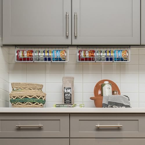 Sorbus Under Cabinet Can Organizer – Rolling Dispenser Rack for Canned Goods and Fruits, Fits Cabinets with 7/8" Thickness, Wire Shelf for Efficient Kitchen and Pantry Storage - color: Silver, size: 1 Pack
