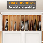 SpaceAid 8 Pack Tray Dividers for Cabinets, Bamboo Kitchen Cookie Baking Sheet Organizer for Cabinet, Vertical Pan and Trays Organizers for Pantry Storage - size: 8 Pack (23.5"D x 23.7"H)