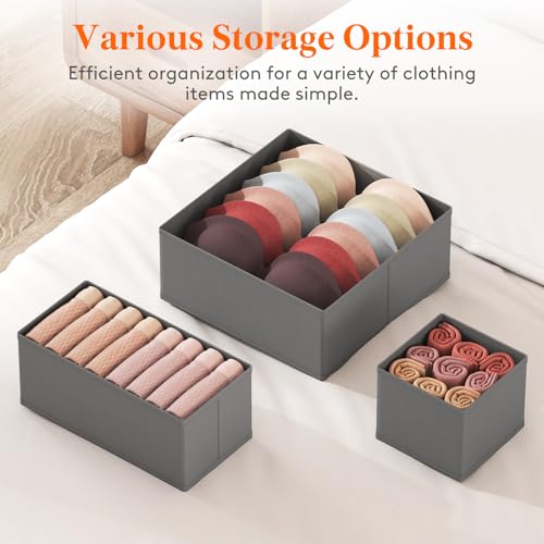 Lifewit 16 Pack Drawer Organizer, Dresser Underwear Drawer Organizer Bins, Foldable Fabric Closet Organizers, Storage Drawer Dividers, Dorm Room Essentials for Clothing, Socks, Towels, Ties Gray - color: Gray