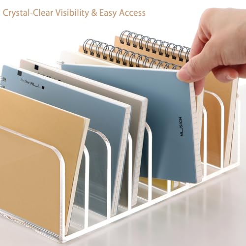 SANRUI Mail Organizer, Clear Acrylic Desk Organizer,Letter Holder for Desk,9-Compartment Small File Holders Paper Organizer Mail Sorter for Office,Home, School - style: 9 Sections