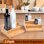 JinDoWin 2 Pack Cabinet Spice Rack Organizer - Enhanced Cabinet Spice Organizer, Practical Spice Rack Organizer for Cabinet and Efficient Cabinet Spice Organizer (2, 9 Inch) - size: 9 Inch