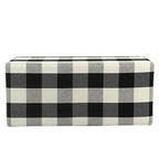 HomePop Large Upholstered Rectangular Storage Ottoman Bench with Hinged Lid, Black Buffalo Plaid - color: Black Plaid