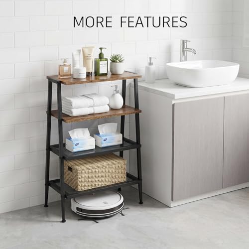 A-Shape Shoe Rack, 4-Tier Heavy-Duty Shoe Organizer with Wooden Top & Mesh Shelves, Space-Saving for Entryway, Bedroom, Hallway(25.28" H, Holds 8 Pairs, Rustic Brown) - size: 17.32" X 10.24" X 25.28"
