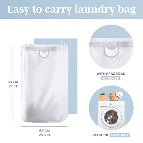 LONBET Laundry Basket with Lid, Made from Breathable Fabric | Aesthetic Clothes Hampers for Laundry with Side Handles & Sturdy Bamboo Frame (26 Gallons - Single, Light Gray) - color: Light Gray, style: 26 Gallons - Single