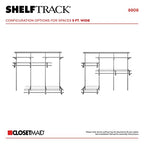 ClosetMaid ShelfTrack Wire Closet Organizer System, Adjustable from 4 to 6 Ft., with Shelves, Clothes Rods, Hardware, Durable Steel, Satin Chrome - color: Satin Chrome, size: 4 ft to 6 ft