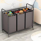 LINZINAR 3-Bag Laundry Sorter,Laundry Hamper Cart with Heavy Duty Rolling Lockable Wheels and Removable Bags (Brown) - size: 3 Bags Brown