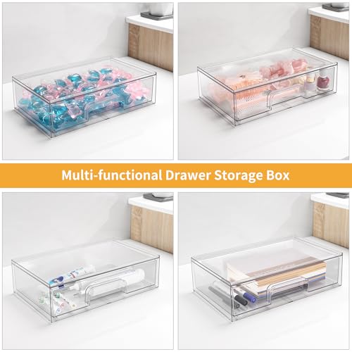 2Pcs Trash Bag Holder Under Sink Stackable Storage, Extra Large Laundry Room Organization and Storage, Laundry Pod Organization with Lid, Garbage Bag Dispenser Roll Holder for Kitchen Cabinet - color: 2Pcs
