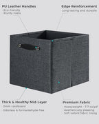 Foldable Fabric Storage Bins Cubes, 13x15x13 Inch Kallax Cubby Bins with Dual Handles, Graphite Gray, 4 Pack - color: Graphite Gray, size: KALLAX - 4 Pack