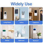 4 Pcs Remote Control Holder, Wall Mount TV Remote Holder Hole Free, Self-Adhesive Storage Box Pen Containers Organizer for Home Office School (White)