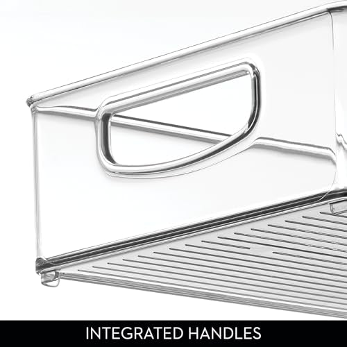 iDesign Stackable Clear Plastic Extra Long Pantry Organizers and Cabinet Storage Bins for Kitchen - size: 16 x 8 x 3, style: Pack of 1