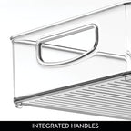 iDesign Stackable Clear Plastic Extra Long Pantry Organizers and Cabinet Storage Bins for Kitchen - size: 16 x 8 x 3, style: Pack of 1