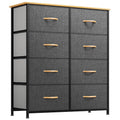 YITAHOME Fabric Dresser with 8 Drawers - Tall Storage Dresser, Chest of Drawers for Closet, Living Room, Hallway, Closets - Sturdy Steel Frame, Wooden Top & Easy Pull Fabric Bins - color: C-dark Grey, style: 8-Drawer