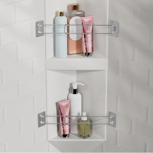 FOCSPROD RV Shower Corner Storage Bar, 7.9-13.7 inches RV Bathroom Travel Trailer Storage Organization Coner Bar, Stainless Steel RV Shower Corner Shelf Rod in Camper Must Haves Accessories (2 Pack) - size: 2 Pack