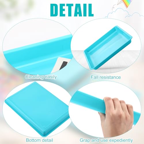 Maitys 15 Pcs Flat Plastic Trays 16.1 x 11.8'' Sensory Storage Tray Paper Stackable Classroom Bins for Office Home Organizer Arts and Crafts Supplies(Mint Green) - color: Mint Green