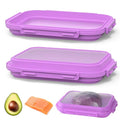 2-Piece Airtight Food Storage Containers Set – Avocado Saver, Onion Keeper, Silicone Kitchen Organizers for Fridge, Reusable & Leak-Proof to Lock in Freshness K05-Purple - color: Purple