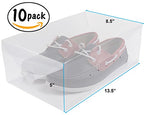 Greenco Clear Foldable Shoe Storage Boxes, 10 Pack. Stackable Heavy Duty Plastic Shoe Storage Boxes, Shoe Box Organizers - size: Pack of 10