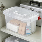 6-Pack Home Storage Bins, Plastic Container, Latching Box with Handle (White handle) - color: White handle