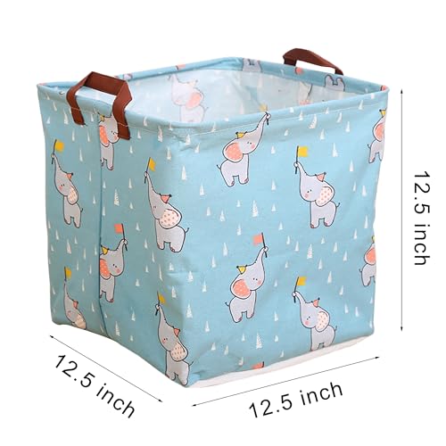 Square Canvas Toy Storage Bins Basket with Handle Collapsible Toy Organizer for Nursery Storage, Kid's Toy & Laundry, Gift Basket (C2) - color: C2