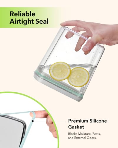 Airtight Food Storage Containers Set with One-Touch Lid, 2-Pack (2.8 QT / 2.65 L) Stackable PET, Best for Cereal, Flour, Rice & Baking Organizers. - color: 2.8QT*2