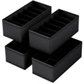4 PACK Sock Underwear Drawer Organizer Dividers, Collapsible Cabinet Closet Storage Boxes for Clothes, Socks, Lingerie, Underwear, Tie, Belt,Bedroomedroom