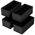 4 PACK Sock Underwear Drawer Organizer Dividers, Collapsible Cabinet Closet Storage Boxes for Clothes, Socks, Lingerie, Underwear, Tie, Belt,Bedroomedroom
